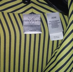 Emma James polyester green/black striped blouse